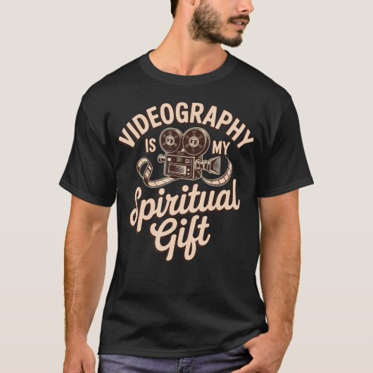 Videography Is My Spiritual Gift Videomaker Videog T-shirt (Voorkant)