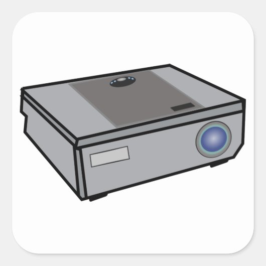 Videoprojector Vierkante Sticker (Voorkant)