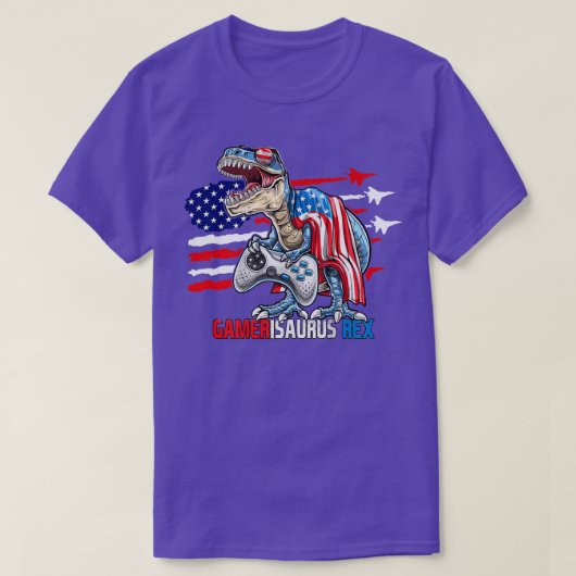 Videospel 4 juli t re dinosaur Amerisaurus r T-shirt (Design voorkant)