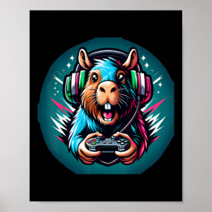 Videospel Capybara Gaming Poster