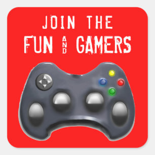 videospel feestje vierkante sticker