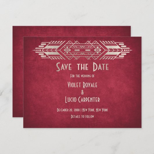 Videospel Geek Rood Bruiloft Save The Date (Voorkant / Achterkant)
