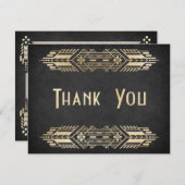 Videospel Geek Zwart Bruiloft Bedankkaart (Voorkant / Achterkant)