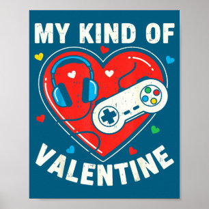 Videospel Grappige Gamer Valentijnsdag Voor Tiener Poster