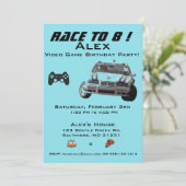 Videospel Kinderen Verjaardag Party Uitnodiging (Staand voorkant)