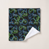 Videospel Neon Blauw & Groen Patroon Bad Handdoek (Wasdoekje)
