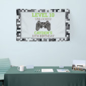 Videospel op verjaardagsfeestbanner spandoek (Beurs)