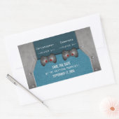 Videospel Save the Date-stickers, Blauw Rechthoekige Sticker (Envelop)