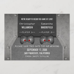 VideoSpel sparen de Datum nodigt, Grijs uit Save The Date