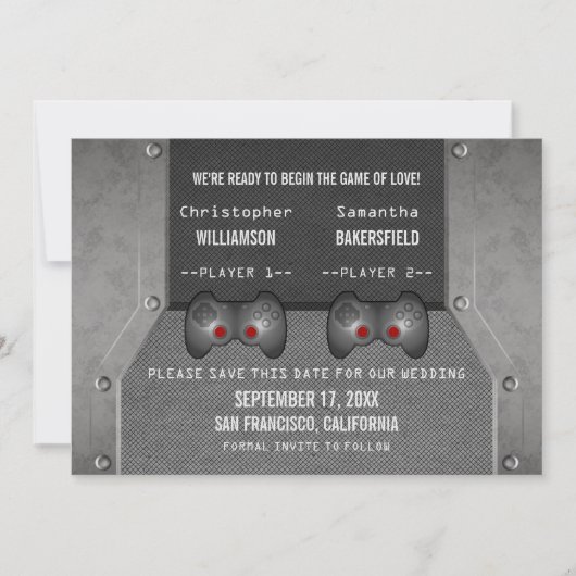 VideoSpel sparen de Datum nodigt, Grijs uit Save The Date (Voorkant)