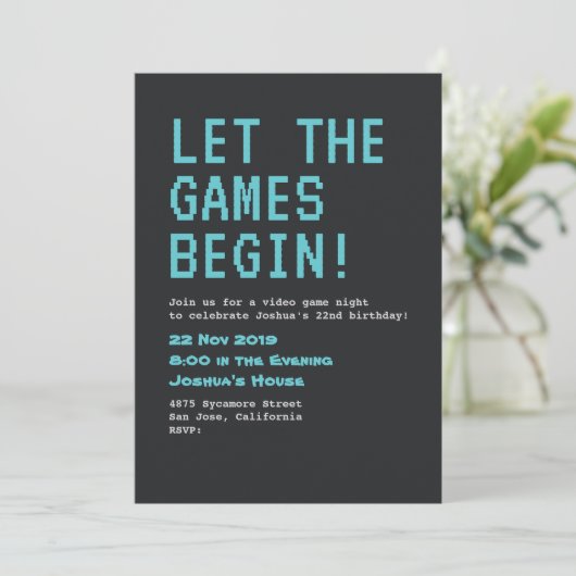 Videospel Verjaardag Kaart (Staand voorkant)