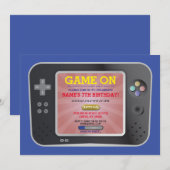 Videospel Verjaardagsfeest Gamer Jongensconsole Ui Kaart (Voorkant / Achterkant)