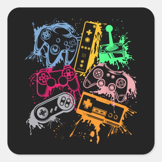 Videospelconsole-controllers 80-90-inch boog herst vierkante sticker (Voorkant)