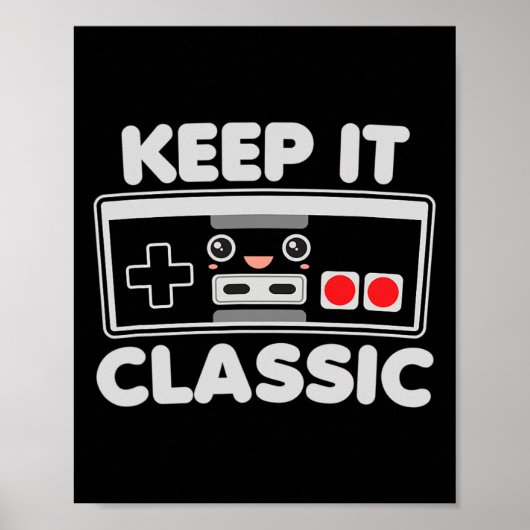 Videospelcontroller Keep It Clic Humor 80s Retro Poster (Voorkant)