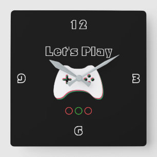 Videospelcontroller, Laten we afspelen, rode en gr Vierkante Klok