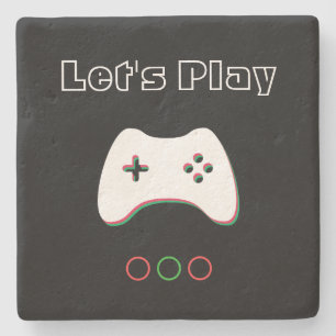 Videospelcontroller, Let's Play, Rood & Groen Kuns Stenen Onderzetter