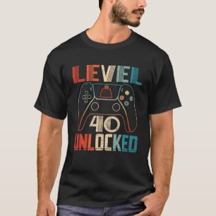 Videospelcontroller onvergrendeld niveau 40 dagen t-shirt