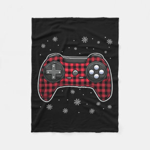 Videospelcontroller Rood Geruit Gamer Jongens Kind Fleece Deken