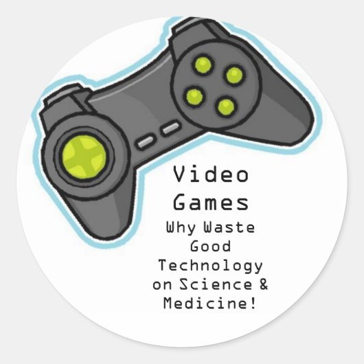 videospelletjes ronde sticker (Voorkant)