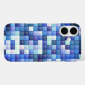 Videospelpixels Blauw vierkant patroon Case-Mate iPhone Case (Achterkant (horizontaal))