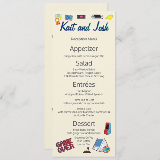 Videospelweduwschap Menu (Voorkant / Achterkant)