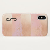 Vider et or Monogrammed iPhone X Coque (Dos (Horizontal))