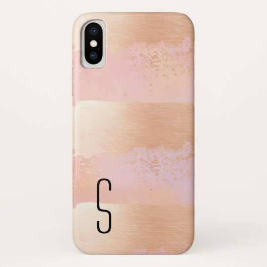 Vider et or Monogrammed iPhone X Coque (Dos)