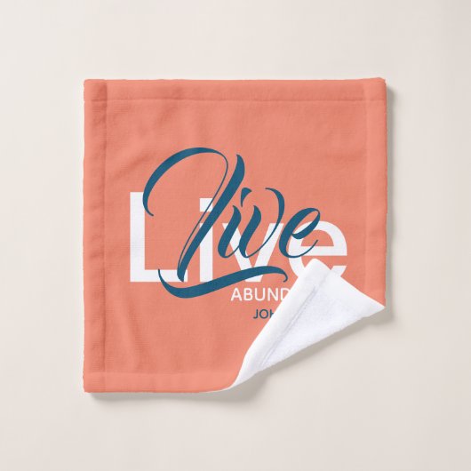 VIE ABONDANTE Jean 10:10 SAUMON chrétien (Gant de toilette)