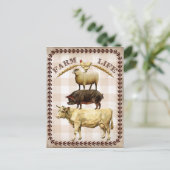 Vie agricole vintage Pays carte postale (Debout devant)