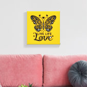 Vie Amour Papillon Toile Mur Art (Insitu(Salon))