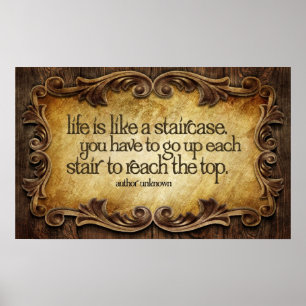 Vie comme escalier Inspiration Poster Imprimer