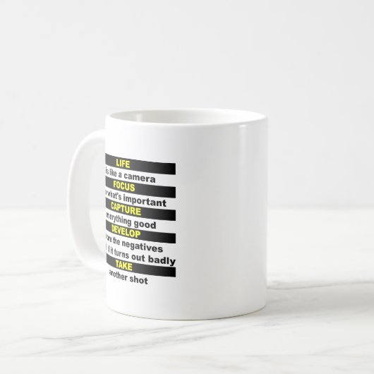 Vie comme une caméra Mug amusant (Devant gauche)