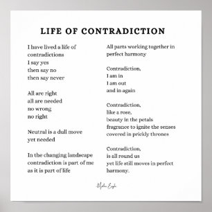 Vie de contradiction encouragements poème poster