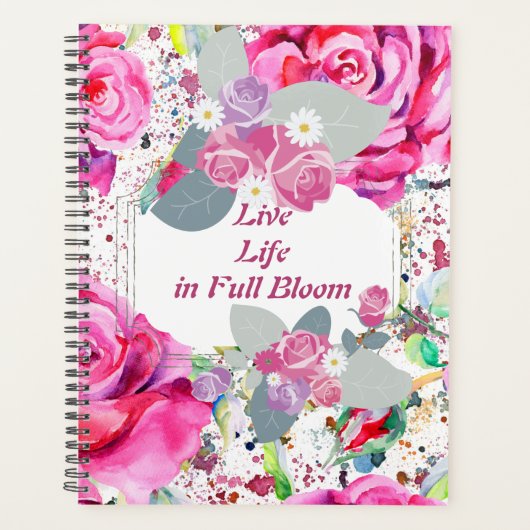 Vie en pleine floraison rose Floral Planner (Devant)