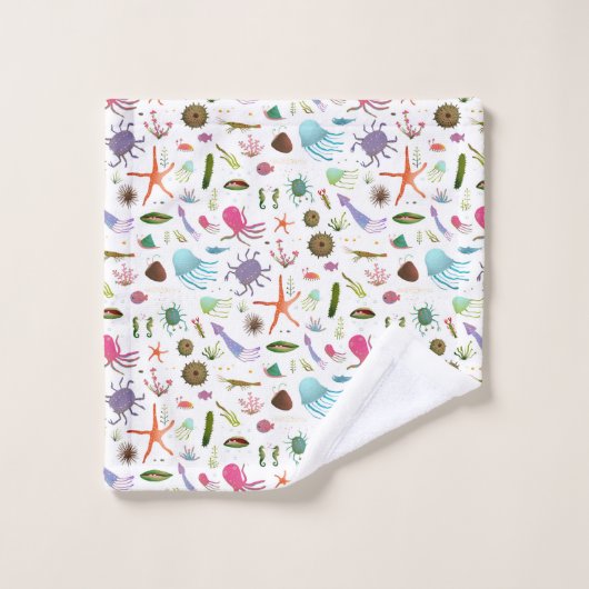 Vie marine colorée (Gant de toilette)
