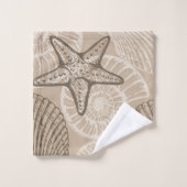 Vie marine côtière étoiles de mer et coquilles en (Gant de toilette)