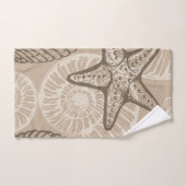 Vie marine côtière étoiles de mer et coquilles en (Serviette à main)