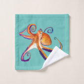 vie marine d'octopus aquarelle (Gant de toilette)