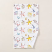 Vie marine et Ancres (Serviette à main)