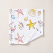 Vie marine et Ancres (Gant de toilette)