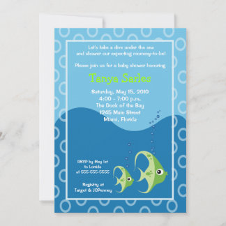 Vie marine Fish Ocean 5x7 Baby shower Invitation