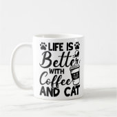 Vie mieux avec café et chat, mug amoureux de les c (Gauche)