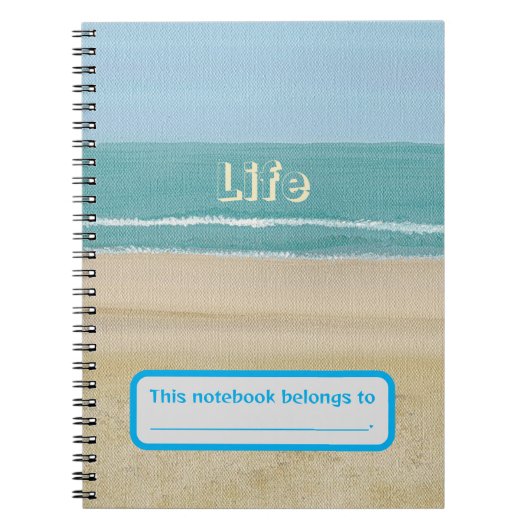 Vie, Ocean Waves Beach Sand Carnet personnalisé (Devant)