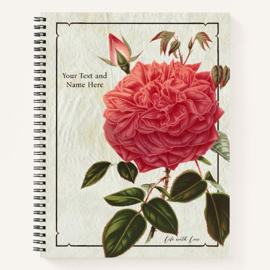 Vie rose avec Carnet d'Amour - Charme Floral! (Devant)