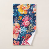 Vie sous-marine colorée Océan (Serviette à main)
