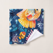 Vie sous-marine colorée Océan (Gant de toilette)
