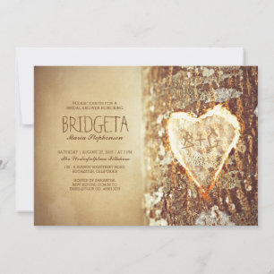 vieil arbre rustique coeur nuptiale invitation à l