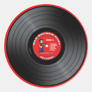 Vieil autocollant de disque vinyle de type de