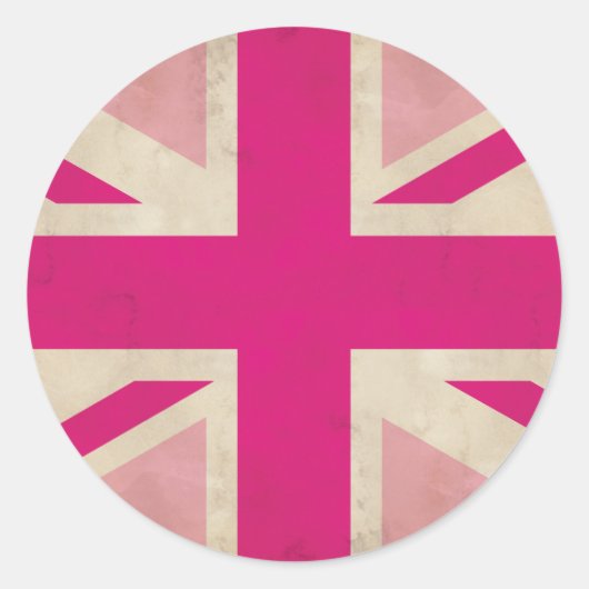 Vieil autocollant rose d'Union Jack (Devant)