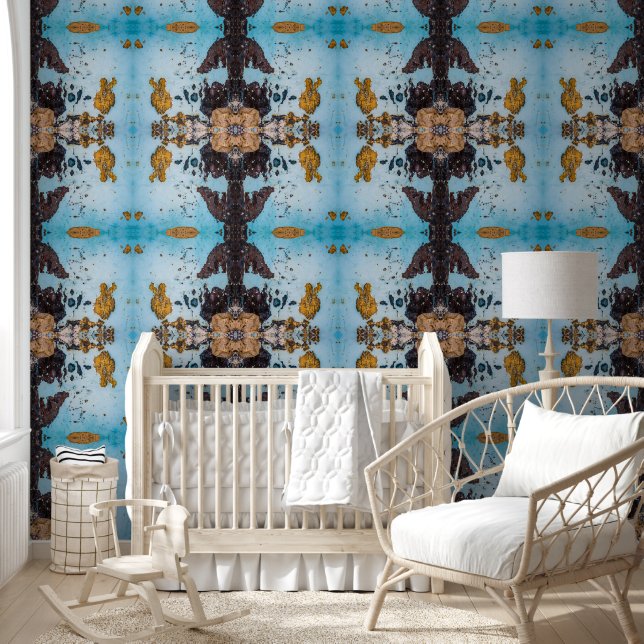 Vieil bleu clair et marron grand mur (Enfants)